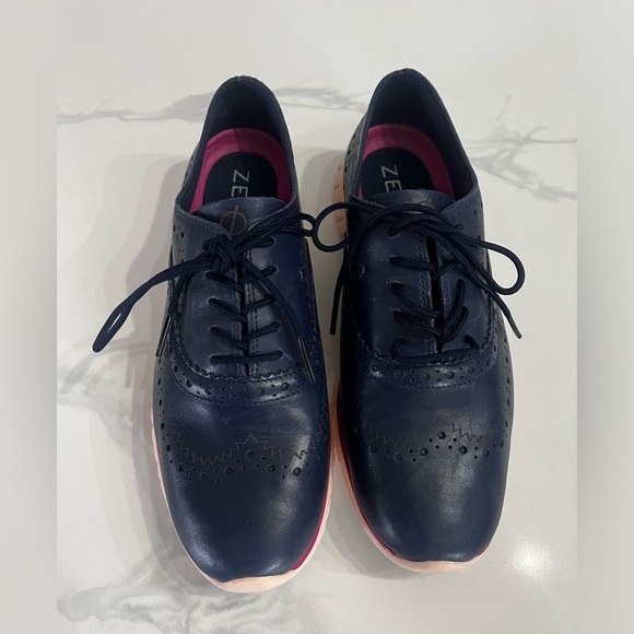 Cole Haan Women’s ZeroGrand O.S. Leather Blue Lace Up Comfort Shoes Sz 6.5 - Picture 2 of 8